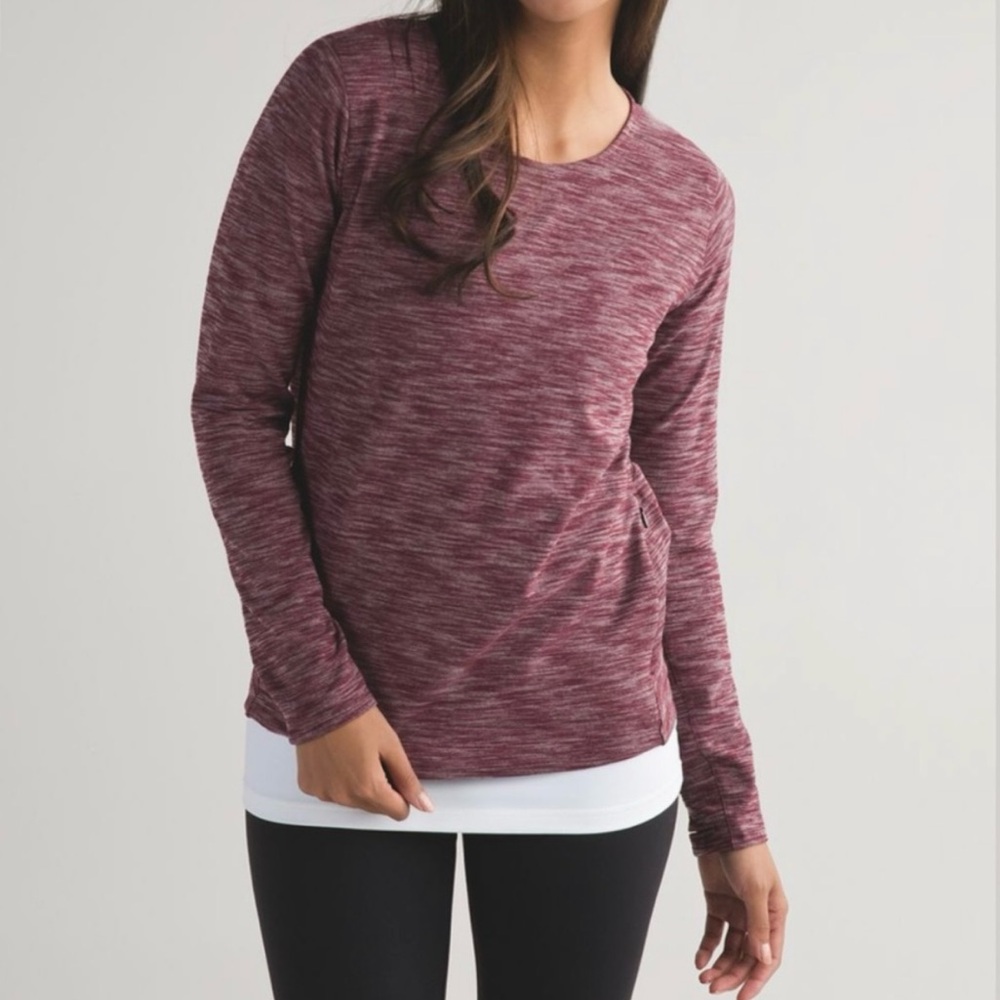 Lululemon &go City Pullover Heathered Bordeaux Drama Rulu Size 4 Burgundy Red